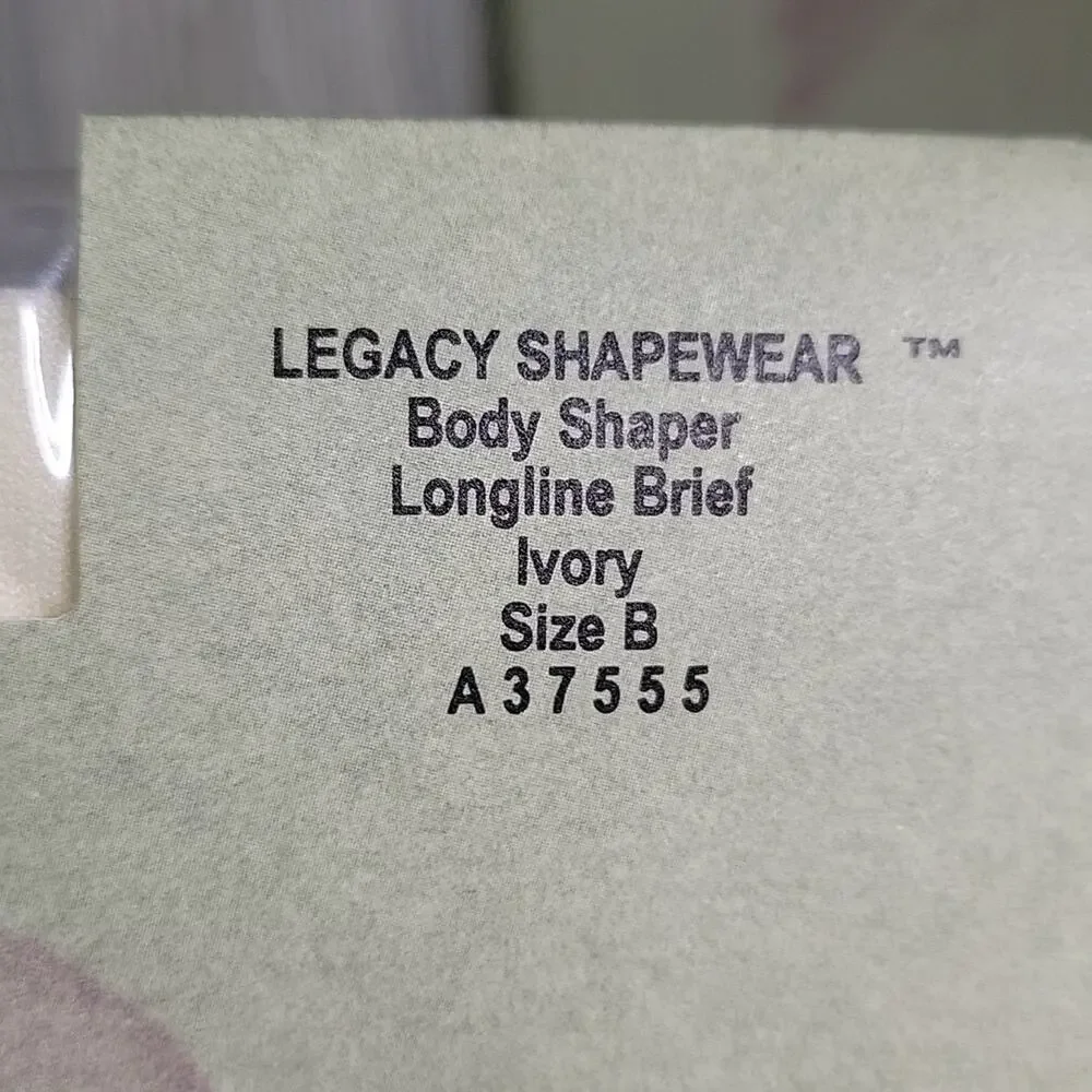Legacy Legwear 3 Body Shaper Longline Brief Legwear Nude/Black/Ivory Size B NEW